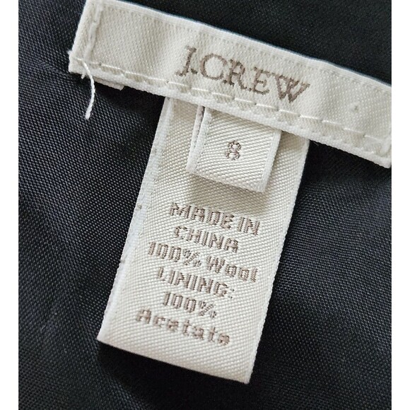 J CREW Black Wool Ribbon Ravine Sheath Dress Size 8 Cap Sleeve Classic Career - Picture 10 of 11